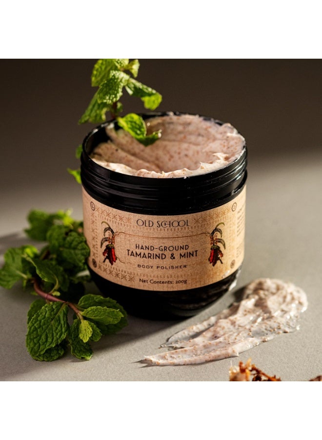 Old School Rituals Tamarind & Mint Body Scrub | Natural Exfoliating & Brightening Body Polisher for Tan Removal, Glowing Skin & Skin Nourishment | 200g - Image 4